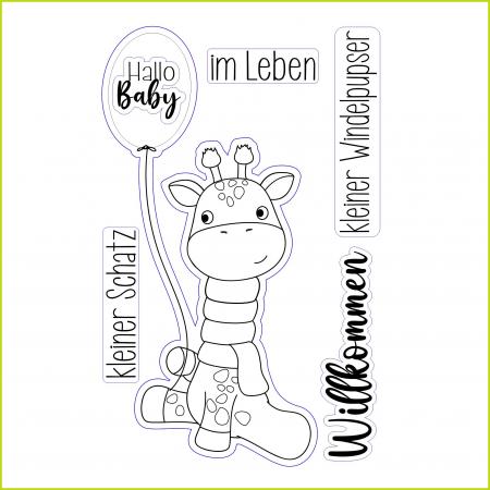 Baby-Giraffe - Stempelgummi